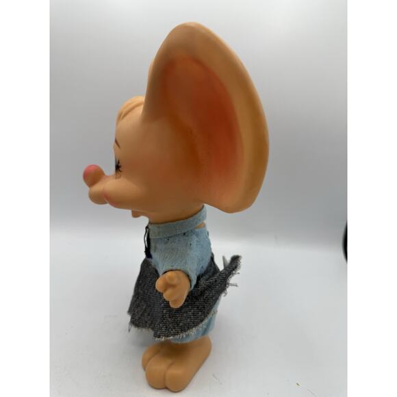 Vintage Huron Products Rubber Mouse Figurine Toy Big Ears Blue Outfit 1960s - Picture 4 of 8